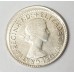 AUSTRALIA 1963 . SIXPENCE . ERROR . OFF CENTRE MIS-STRIKE